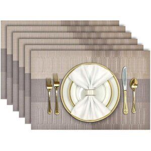 Placemats, Placemats Set of 6, Heat Resistant Place Mats, Washable PVC